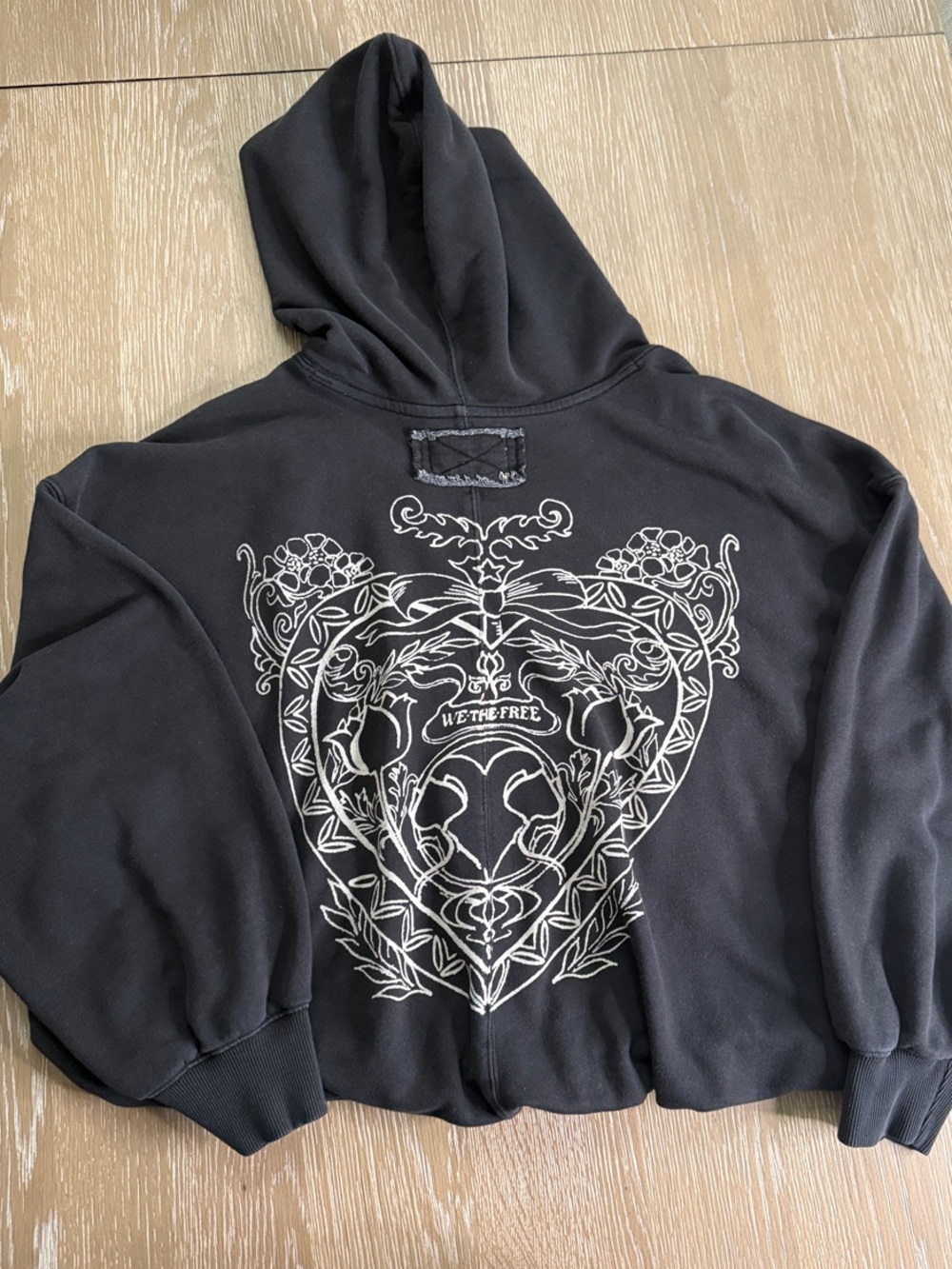 Free People Black Hoodie Pullover